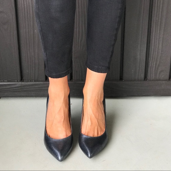 Gray Snake Print Dancer Kitten Stiletto Heel Pump - Picture 3 of 5